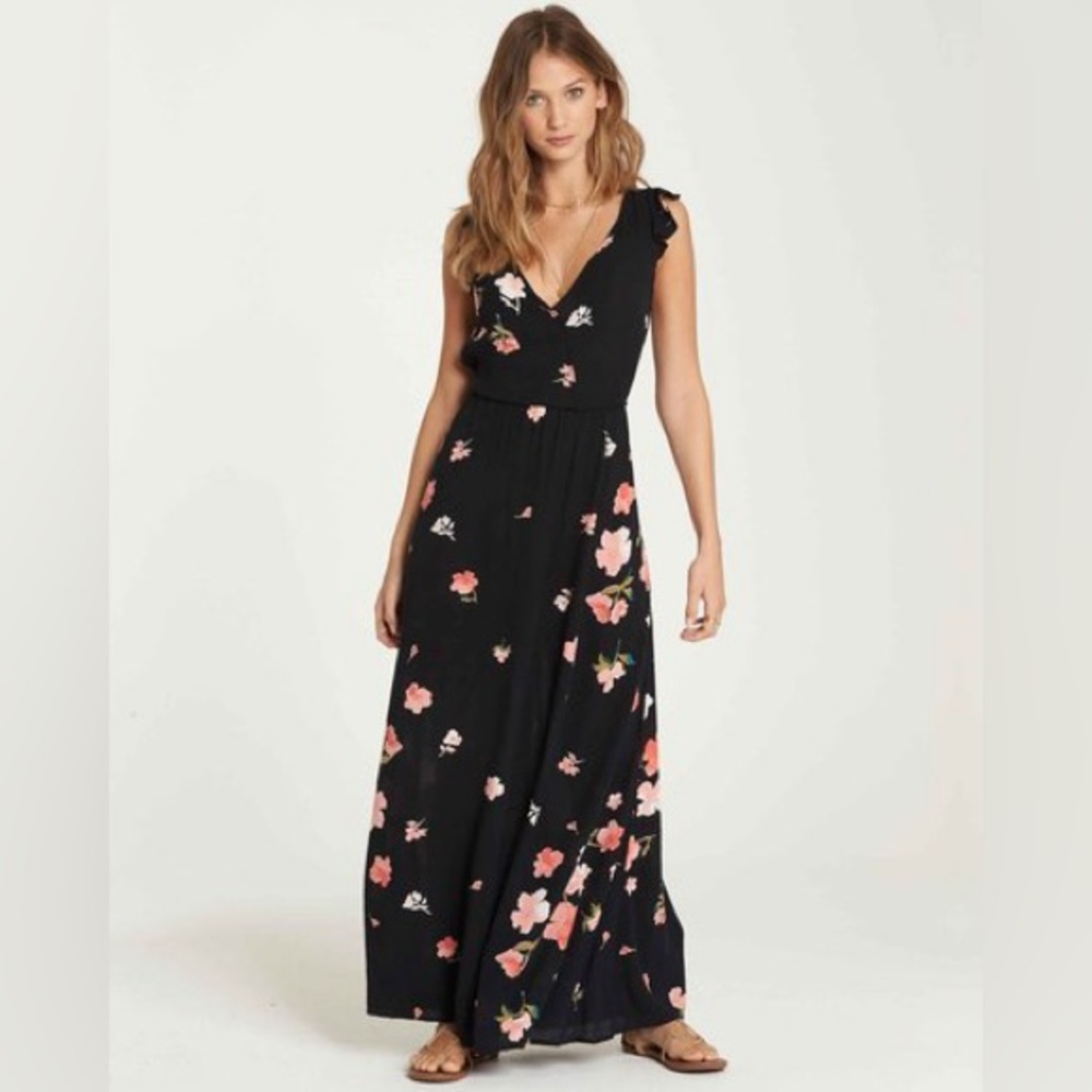Billabong Black Floral Maxi Dress